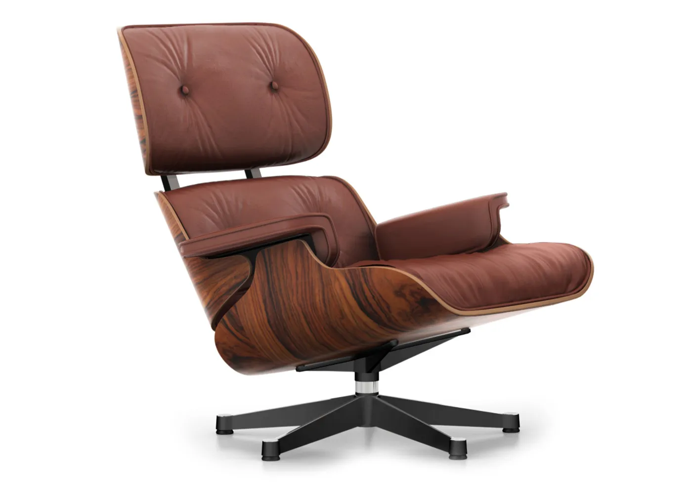 Vitra Eames Lounge Chair Santos Pal. Classic L50 93 Brandy Polished Black Base 05 1