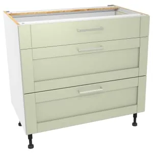 Wickes Ohio Sage 3 Drawer Base Unit - 900mm