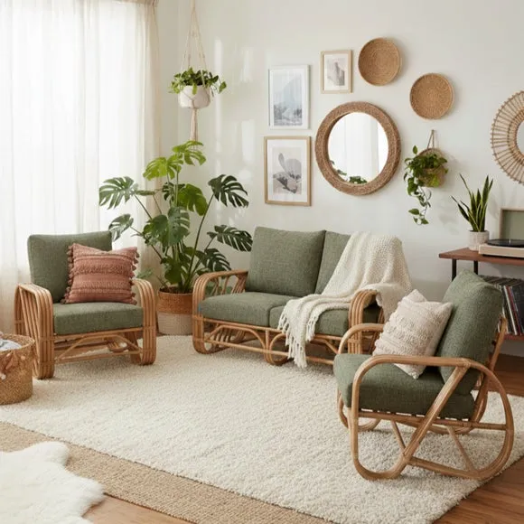 Desser Pretzel Rattan 2 Seater Sofa & 2 Chairs Set