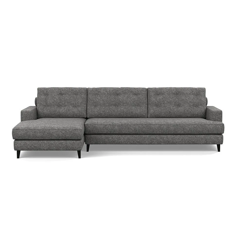 Heal's Mistral LHF Corner Sofa Melton Wool Shale Black