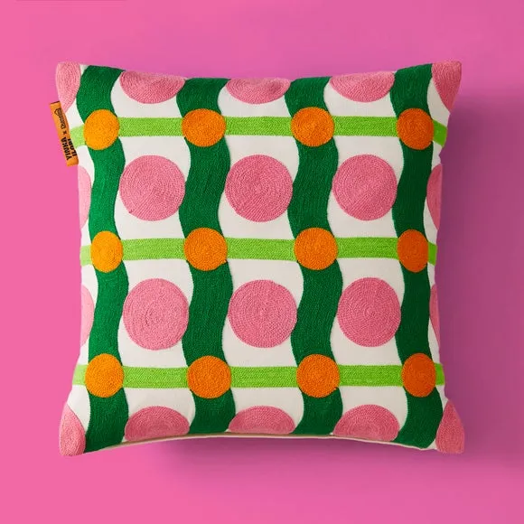 Yinka Ilori Sweet Flows Cotton Square Cushion 2