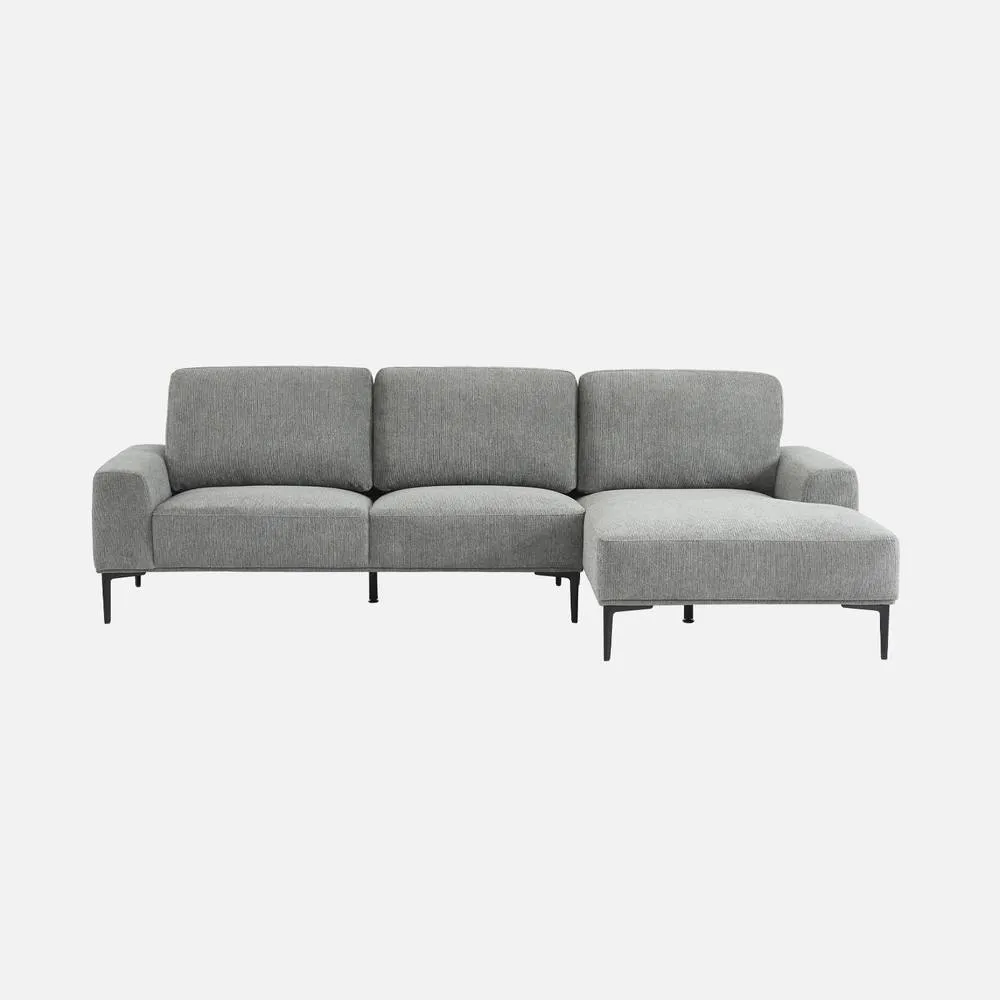 sweeek 3-seater Corner Sofa In Fabric & Metal Right-hand Corner in Dark Grey 2