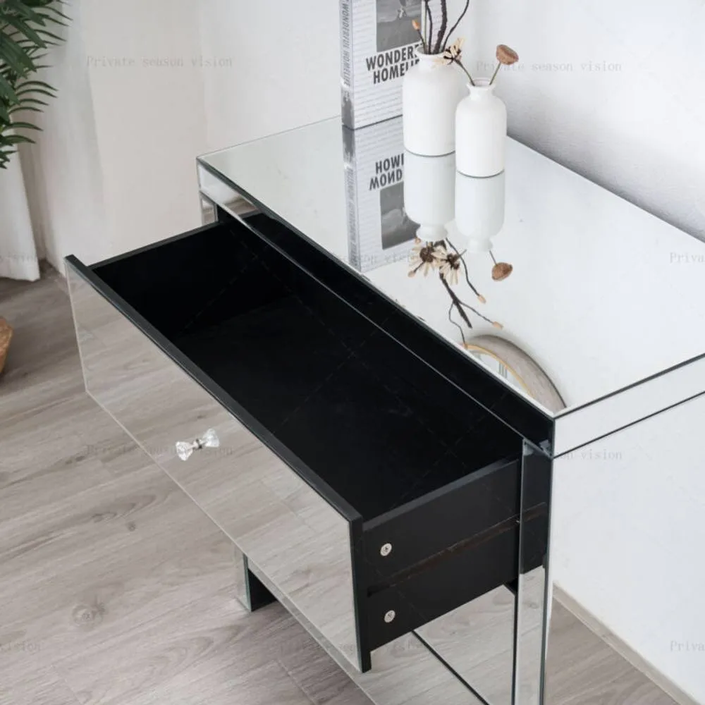 Comfy Living Ltd Mirrored 3 Drawer Chest Of Drawers in Silver 3