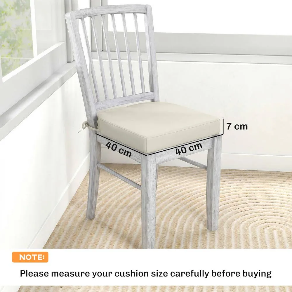 OUTSUNNY Outdoor Chair Seat Cushions Set of 2, Garden Chair Cushions in Cream 3