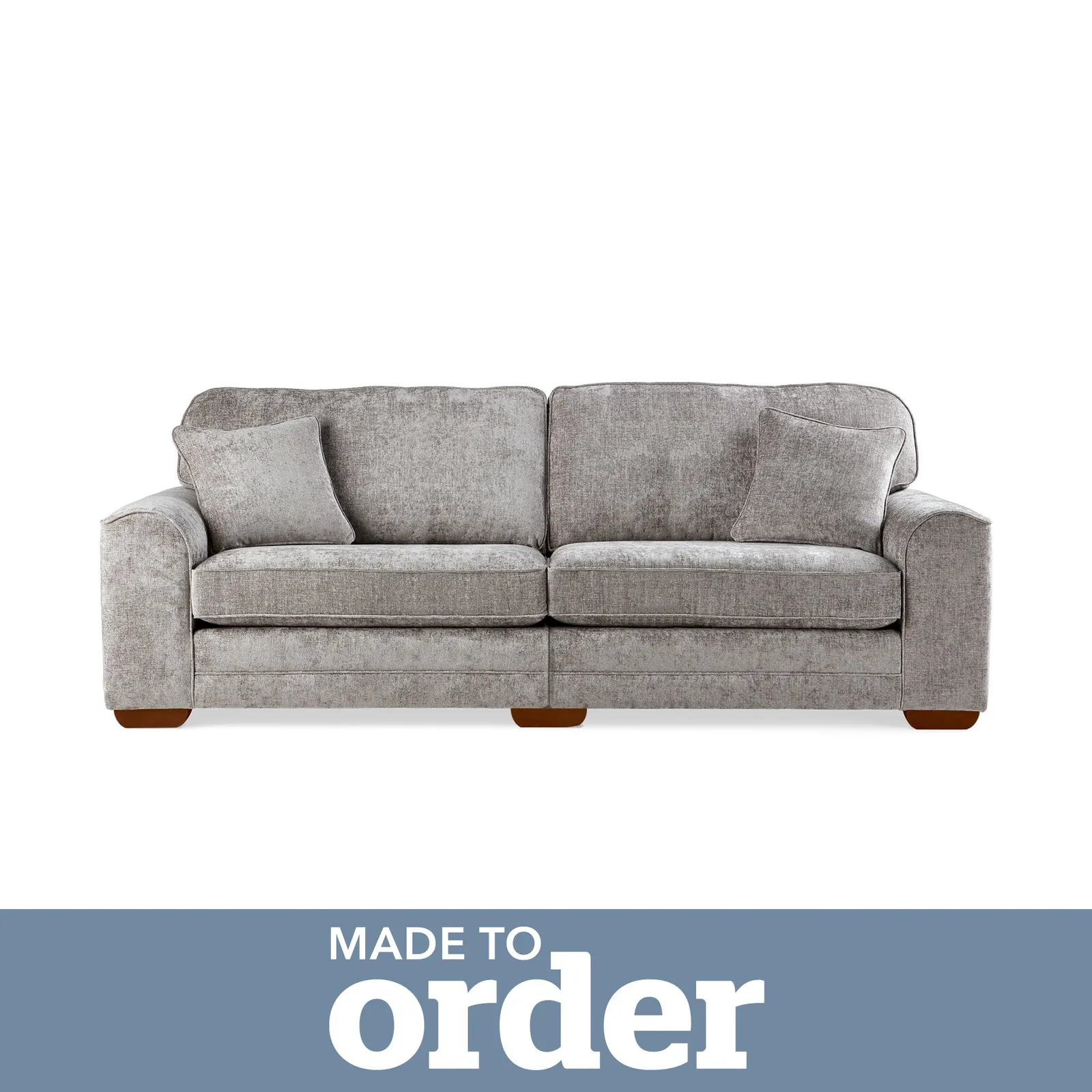 Morello 4 Seater Sofa Luxury Chenille Grey