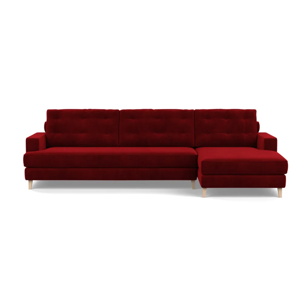 Heal's Mistral Right Hand Facing Corner Sofa Smart Luxe Velvet Mulberry