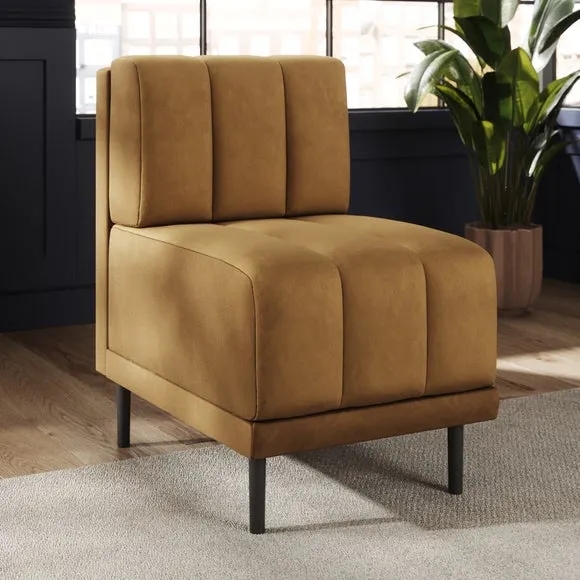 Amali Small Dining Bench, Matte Plush Velvet 2