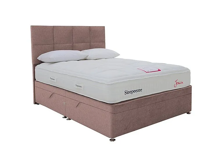 Jessica Side Ottoman Divan Set - King Size - Tweed Lilac