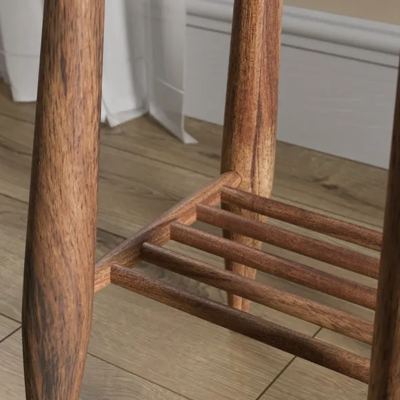 Haider Side Table with Shelf, Acacia Wood 4