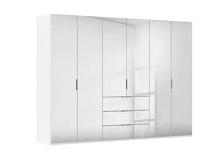 Formes 6 Door Bifold Combi Mirror Wardrobe - White