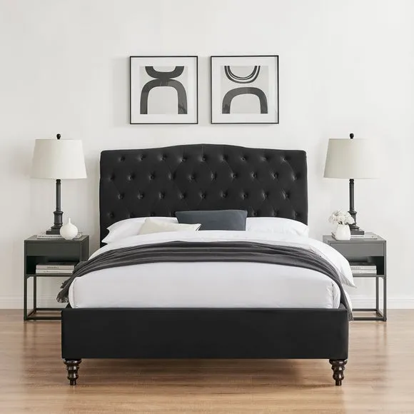 Rosa Bed Frame, Velvet 2