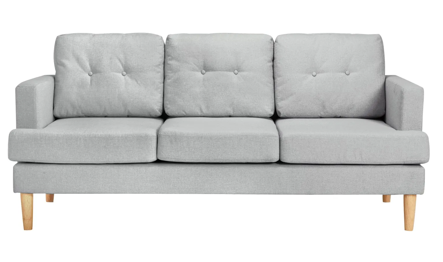 Habitat Joshua 3 Seater Fabric Sofa - Light Grey
