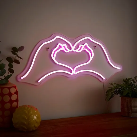 Heart Hands Neon Sign 2