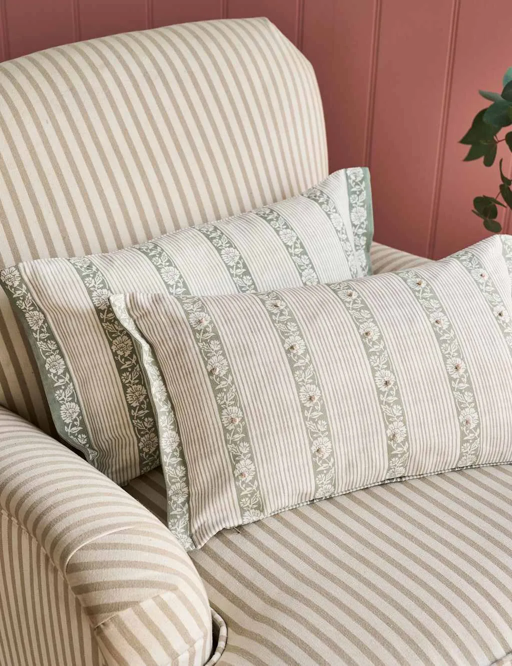Laura Ashley Pure Cotton Semington Cushion Green Mix