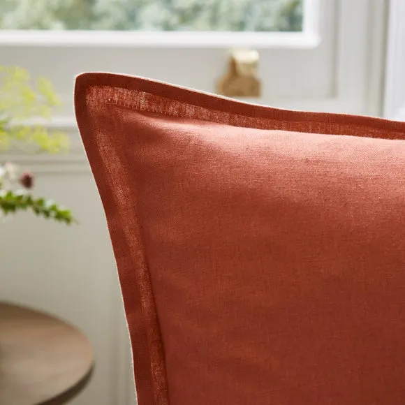 Contrast Oxford Edge Cotton & Linen Square Cushion Cover 4