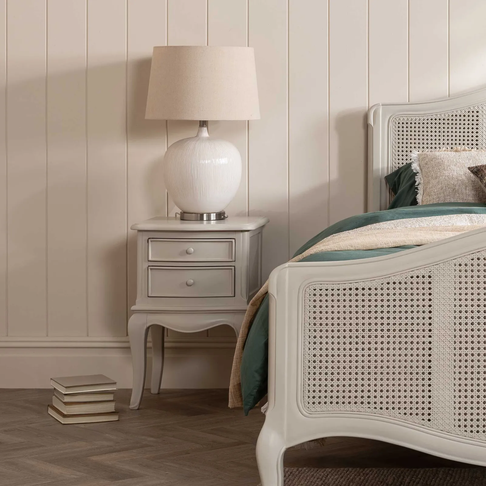 Calista 2 Drawer Bedside Table, White Wood | Barker & Stonehouse 2