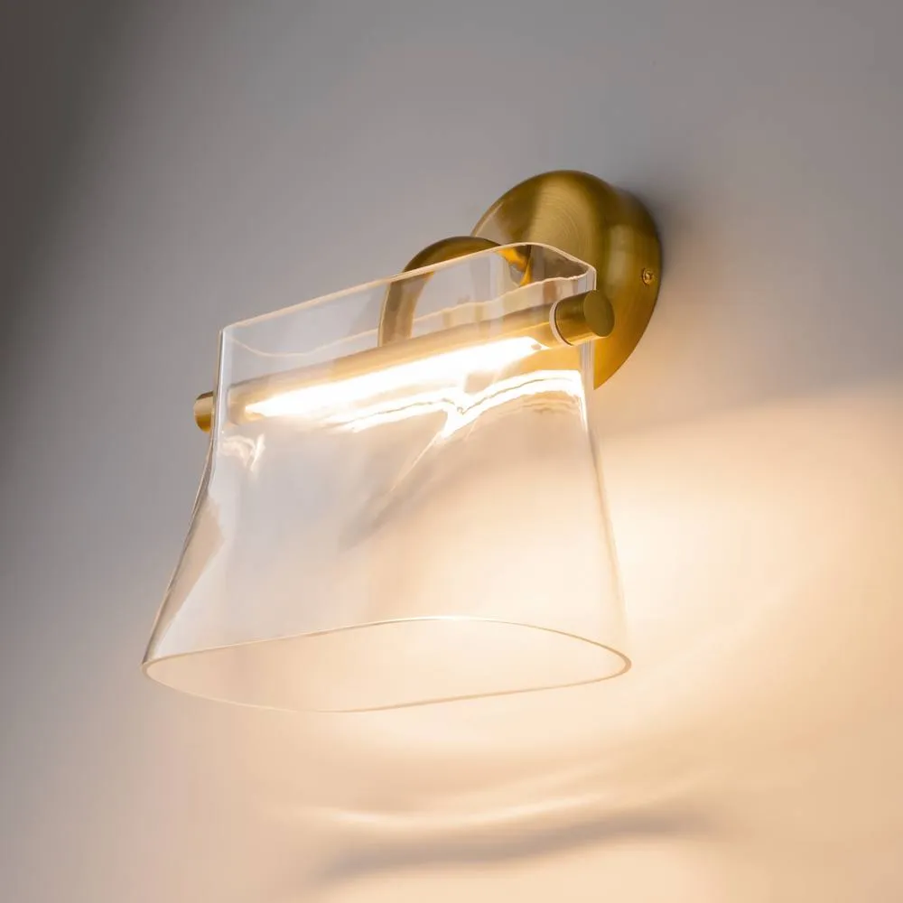Netlighting Cabaret Modern Wall Lamp Brass 3000K 850lm Glass Shade in Gold 2