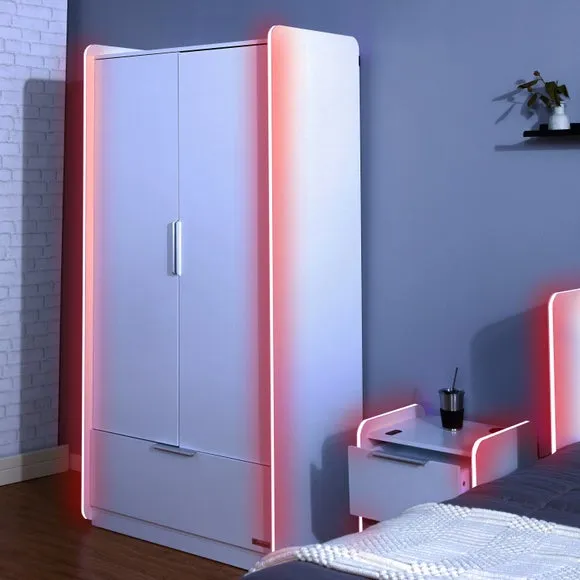 X Rocker Electra 2 Door Wardrobe with LED Lights 2