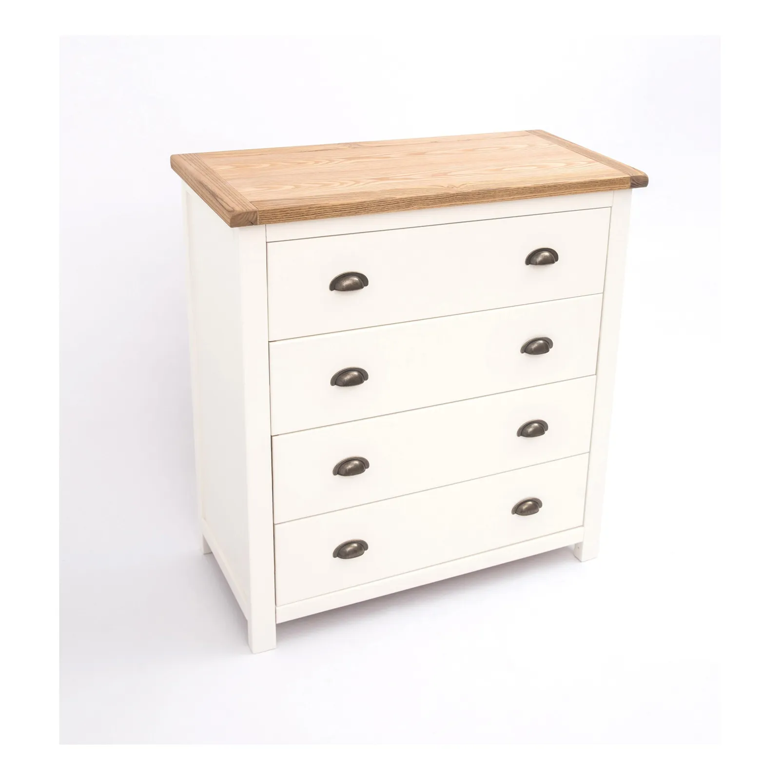 Cabinet Bits Lovere 4 Drawer Chest of Drawers Brass Cup Handle in Off-White 3