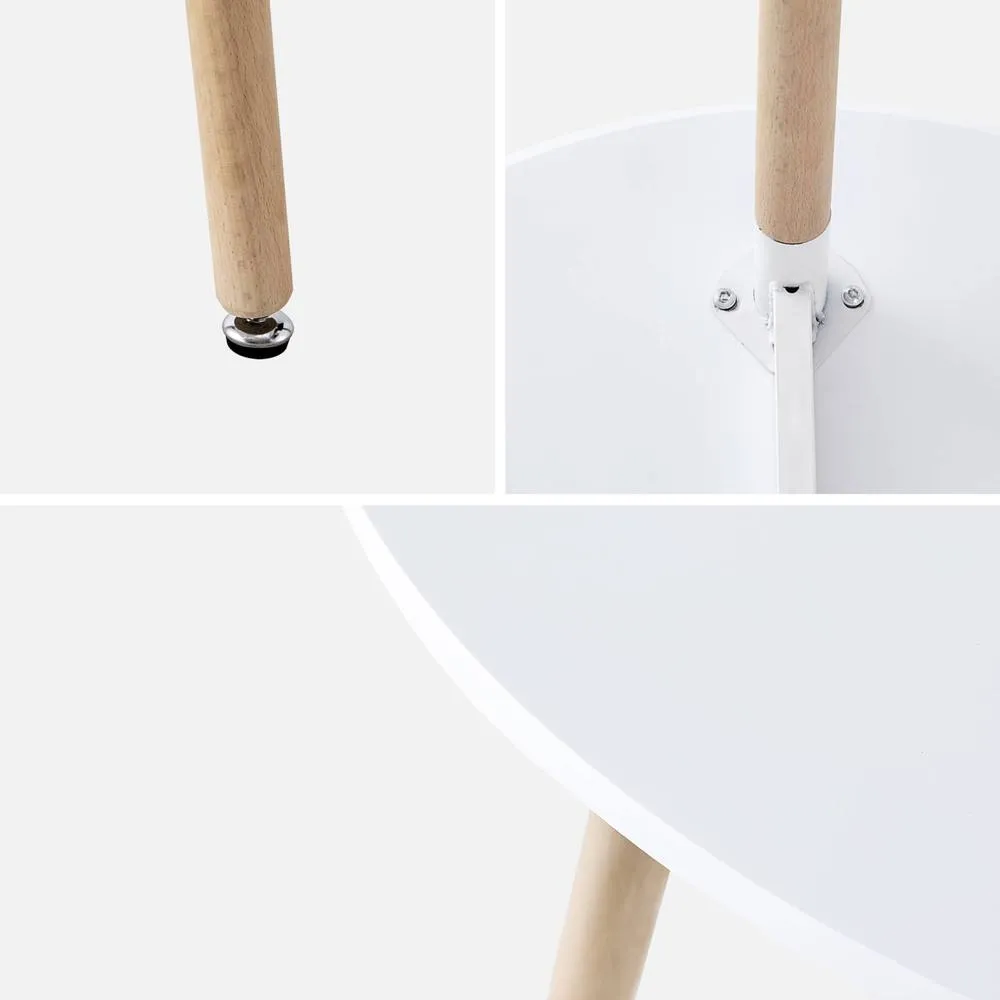 sweeek Scandinavian round dining table wood 2 seats in White 4