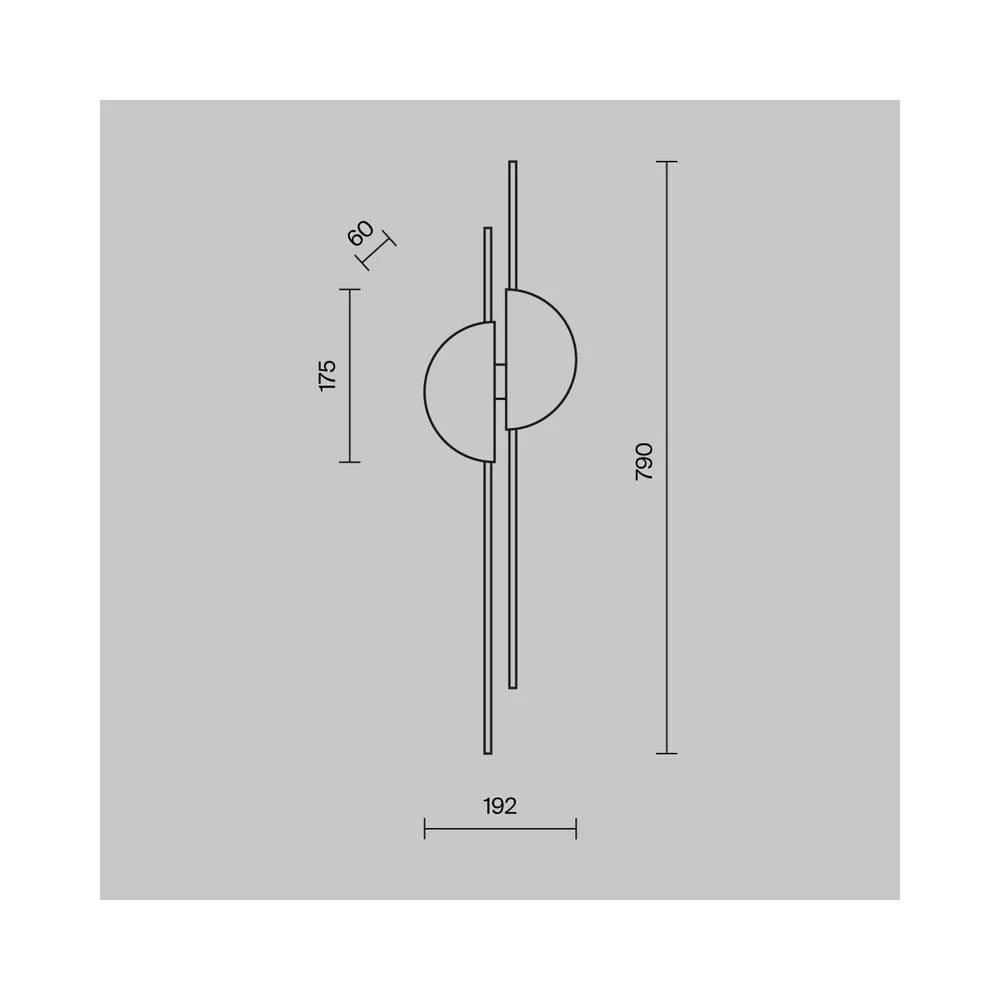 Netlighting Skyline II Modern Wall Lamp Black 4000K 700lm Brass Shade 5