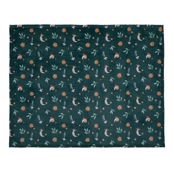 Fusion Botanical Mushrooms Throw Blanket 4