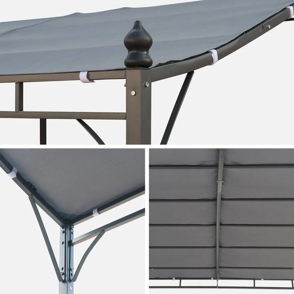 sweeek 3x2.5m wall-mounted pergola in Grey 3