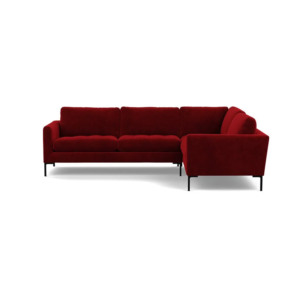 Heal's Eton Right Hand Facing Corner Sofa Smart Luxe Velvet Mulberry Black