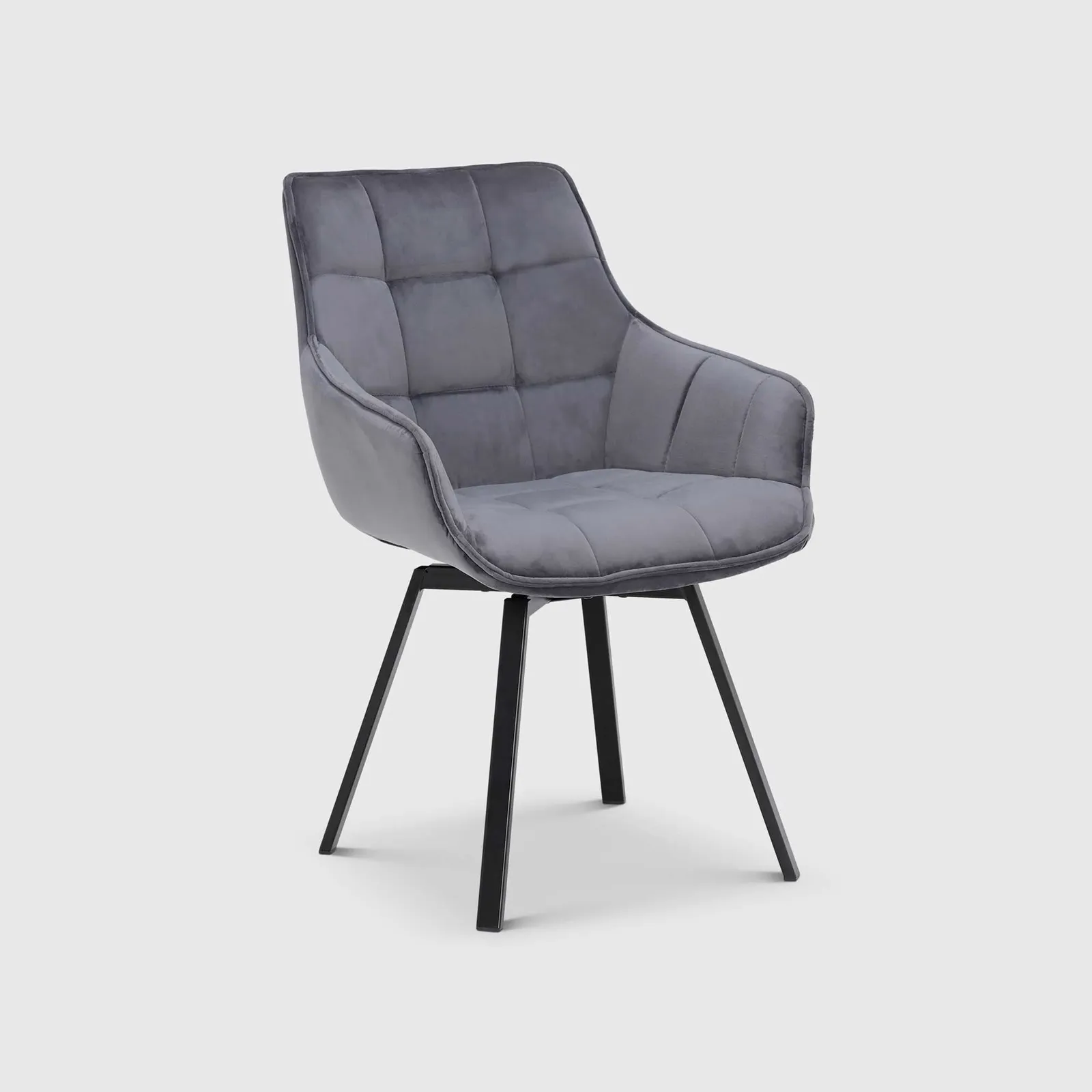 Jasper Leisure Swivel Dining Chair, Grey Velvet | Barker & Stonehouse 2