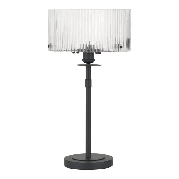 Pacific Lifestyle Clara Ribbed Glass Metal Round Table Lamp 6
