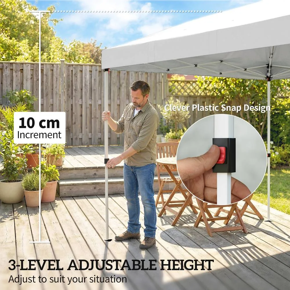 OUTSUNNY 3 x 6 m Pop Up Gazebo, UPF50+ Wedding Party Tent Marquee in White 5