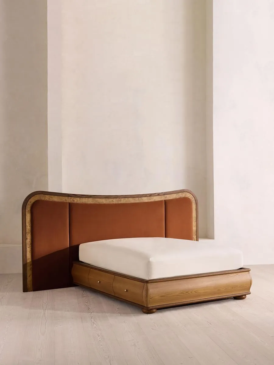 Alana Bed, Super King, Velvet, Cinnamon