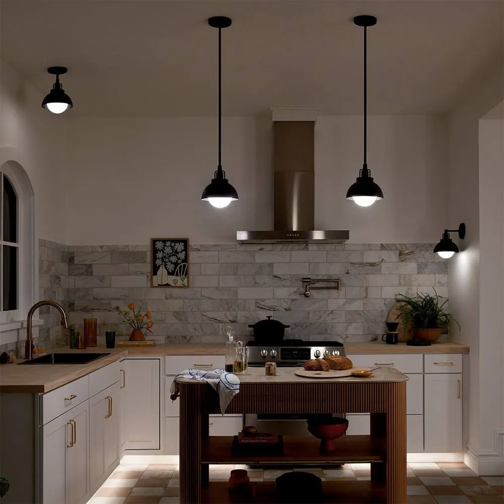 Netlighting Kichler Niva Dome Wall Lamp Contemporary Black 1x E27 2