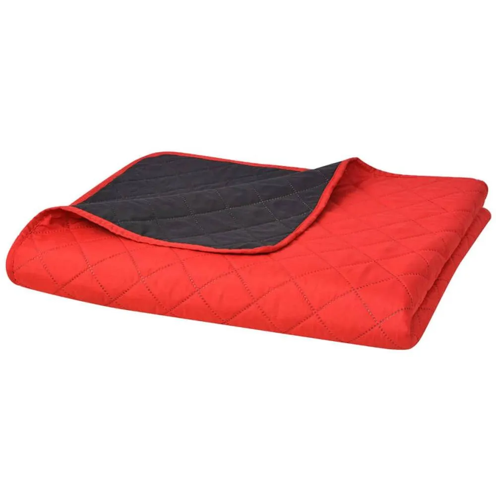 Berkfield Home Double-sided Quilted Bedspread Red & Black 220x240 cm
