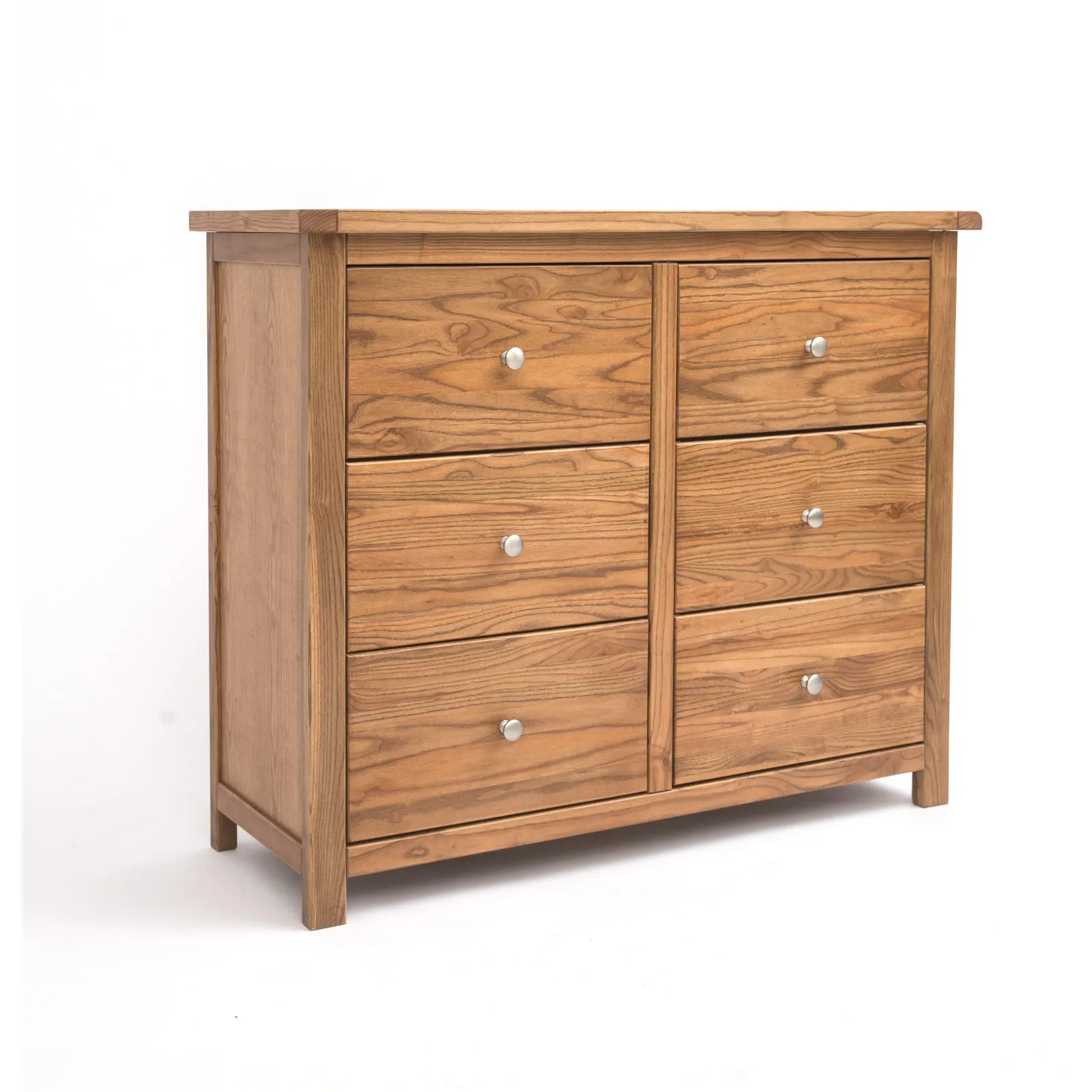 Cabinet Bits Trivento 6 Drawer Chest of Drawers Chrome Knob in Natural 2