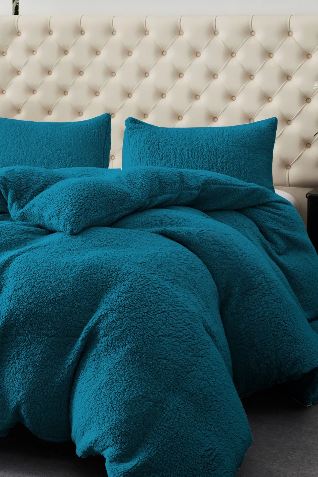 Ezysleep Winter Warm Soft Teddy Fleece Duvet Set in Teal 1