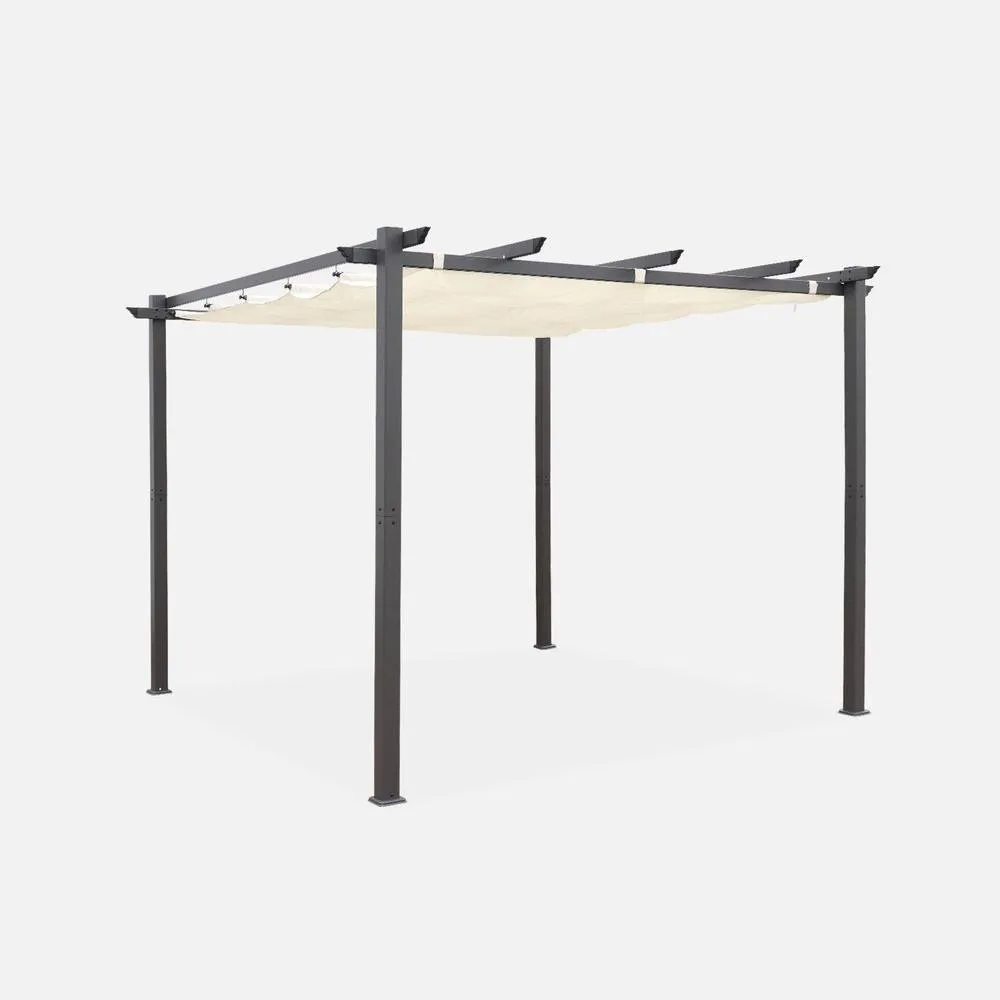 sweeek Replacement 3x3m pergola canopy roof in Off-White 1
