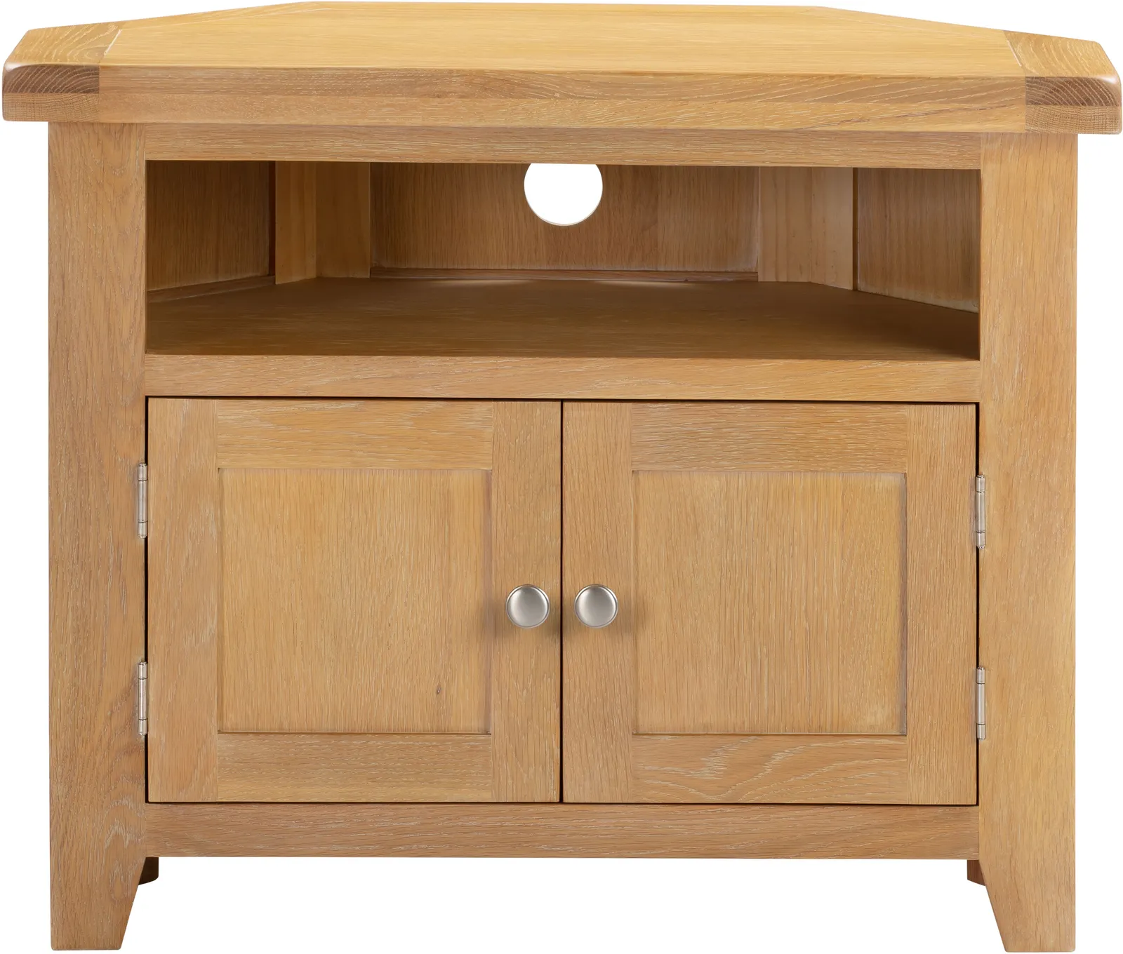 Seconique Windsor Ivory Corner TV Unit (Fully Assembled) in Light Oak 3