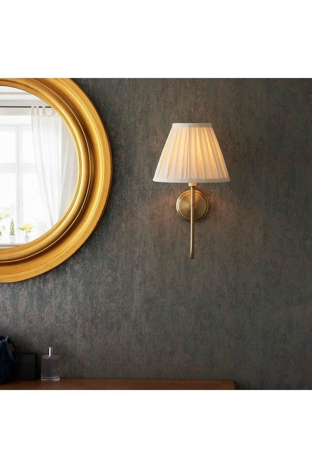 Netlighting Rouen Fitting Only Wall Lamp Antique Brass Plate in Gold 2