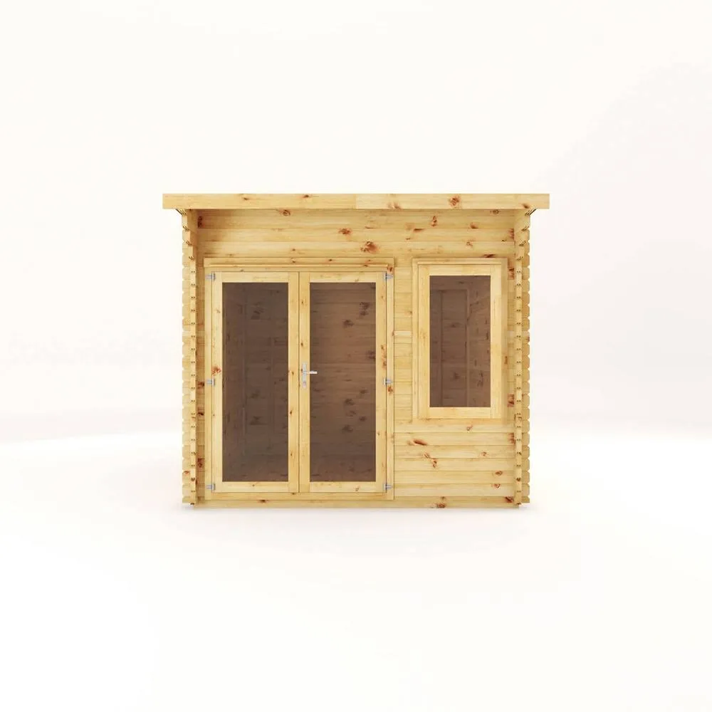 Mercia 3 x 3 m Curved Roof Log Cabin - 44 mm - L348.7 x W306 x H260 cm in Light Brown 3