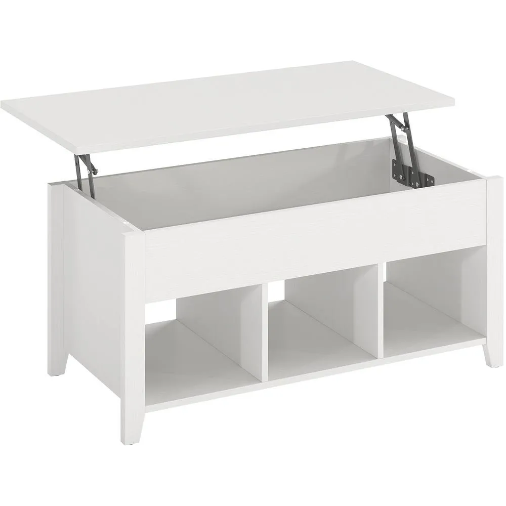 Costway Lift Up Coffee Table Rising Center Accent Table-White in White 6