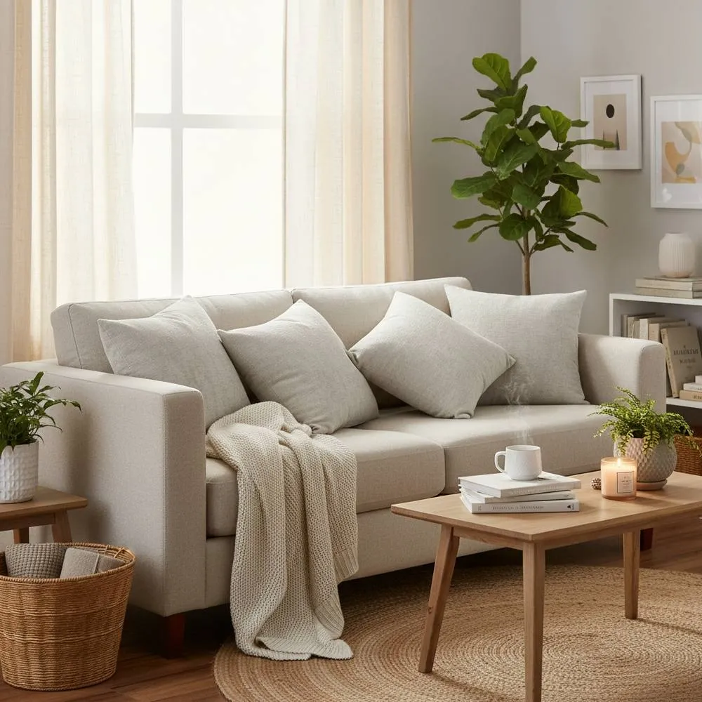 Luxury Living Set of 4 Silver Chenille Filled Cushions 45cm