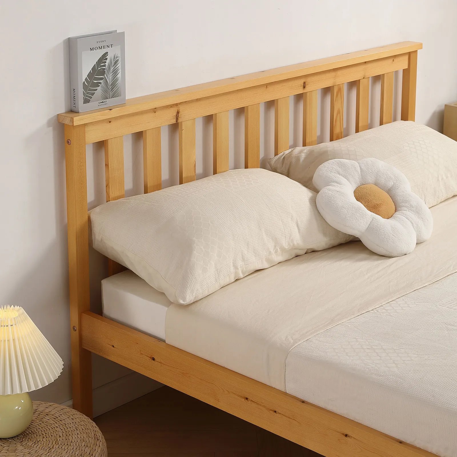 Comfy Living Ltd Modern Wooden Bed Frame in Light Brown 3