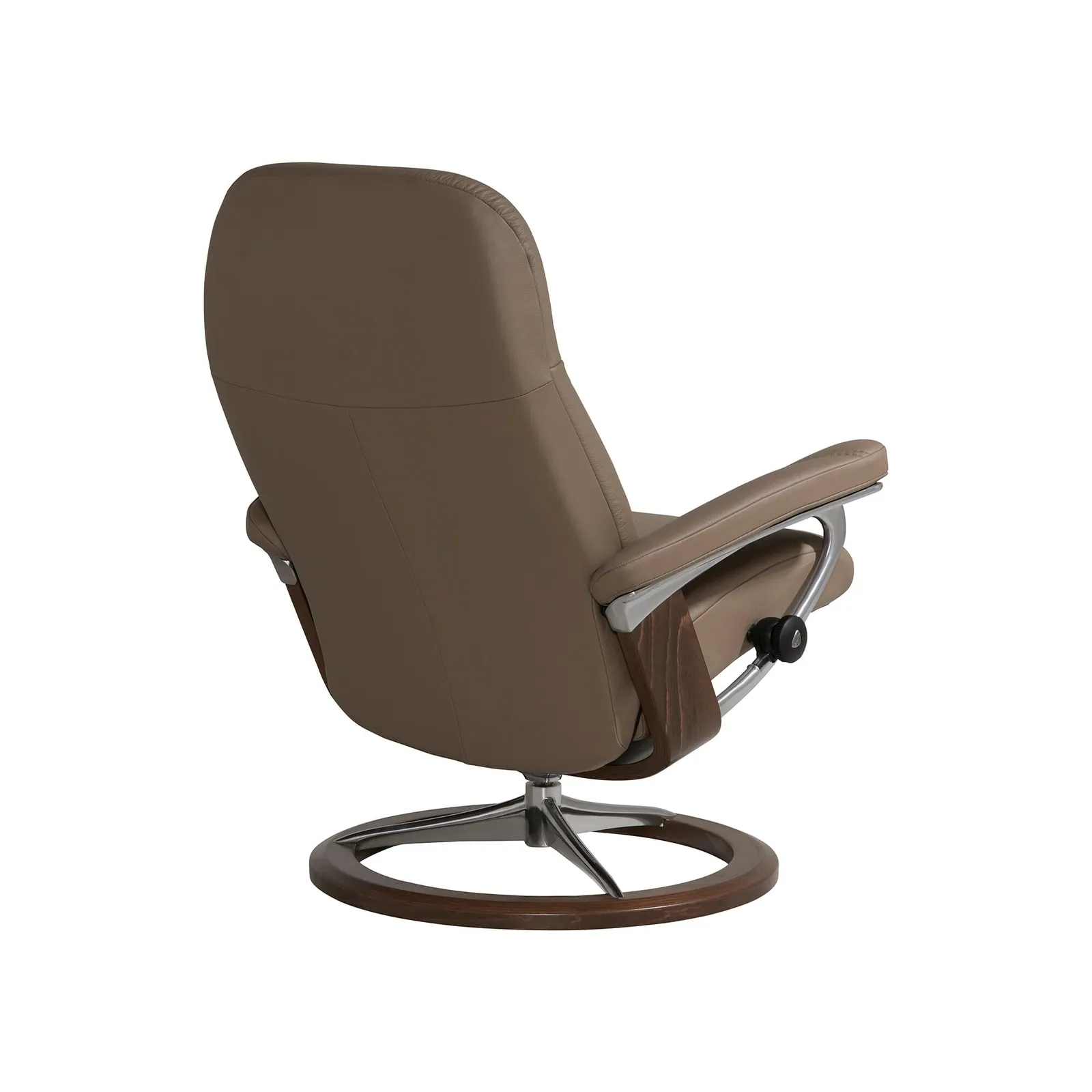 Stressless Consul Small Recliner Chair & Stool, Brown Leather | Barker & Stonehouse 3