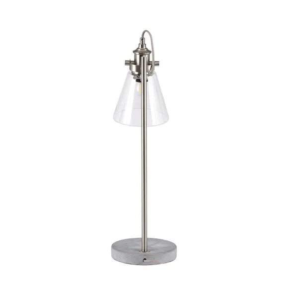 Chaplin Concrete & Brushed Chrome Table Lamp 5