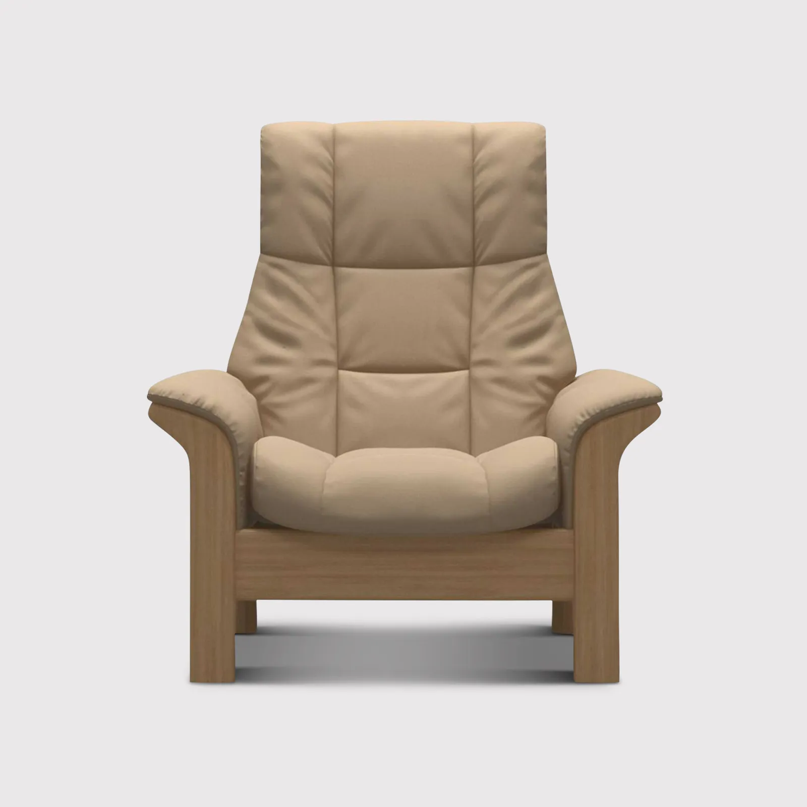 Stressless Windsor High Back 1 Seater Sofa, Neutral Leather | Barker & Stonehouse