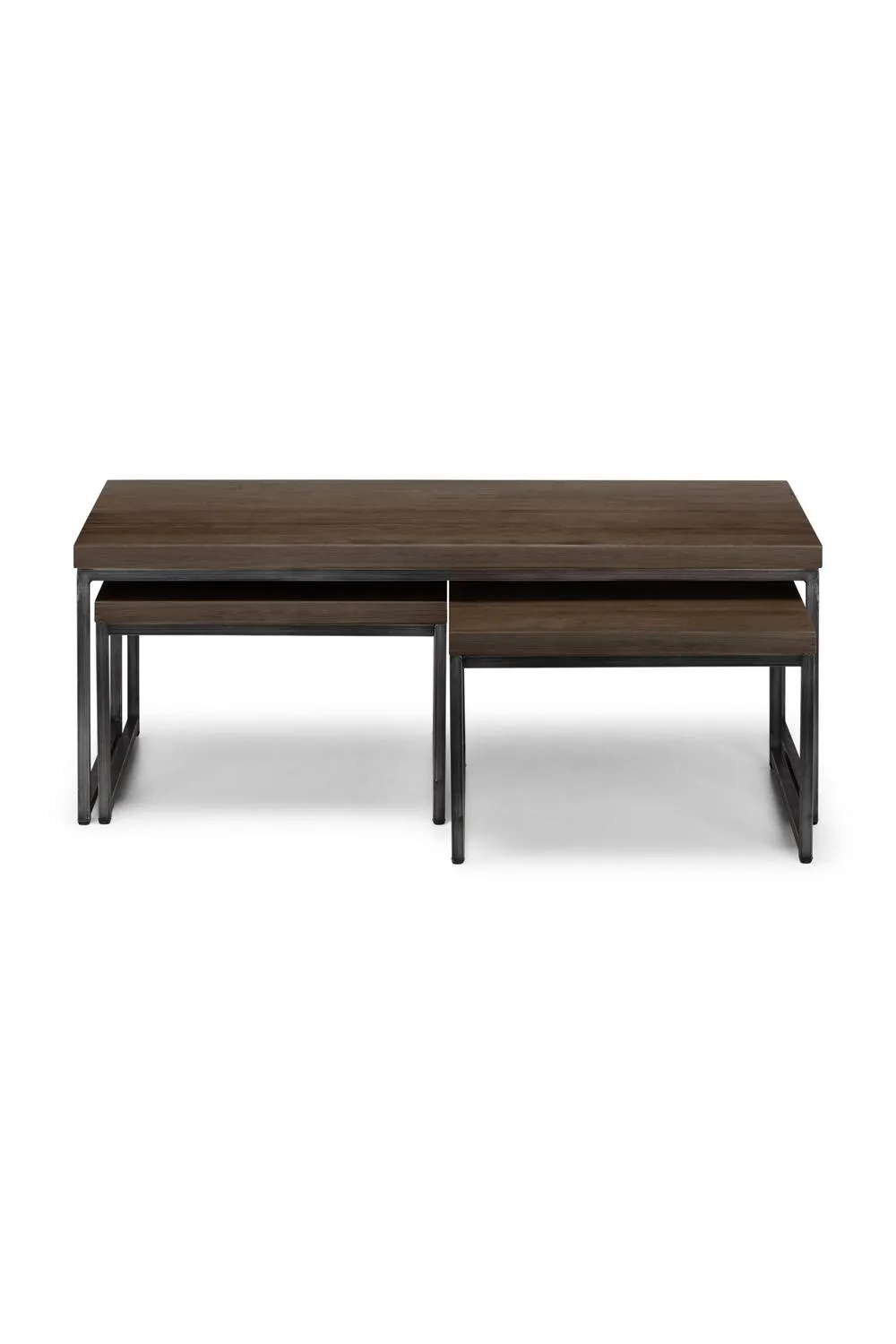 Julian Bowen Brooklyn Rectangular Coffee Table with 2 Nesting Tables in Dark Brown 4