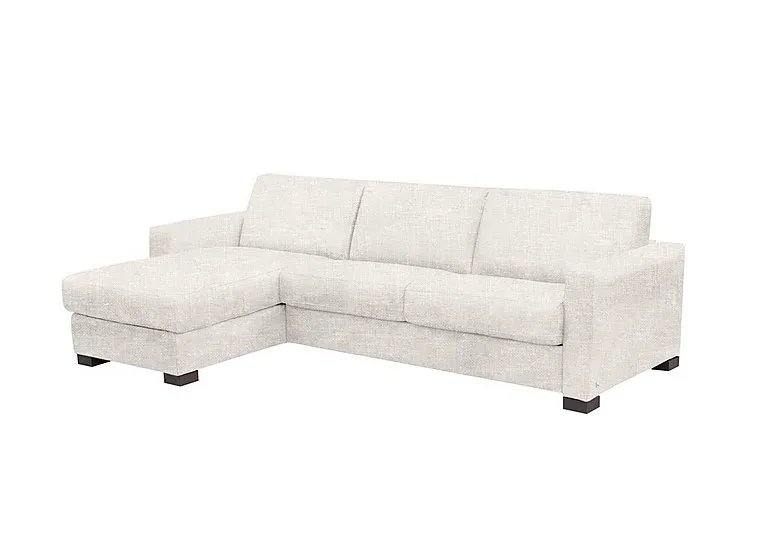 Alcova 3 Seater Left Hand Facing Fabric Sofa Bed and Storage Chaise with Box Arms