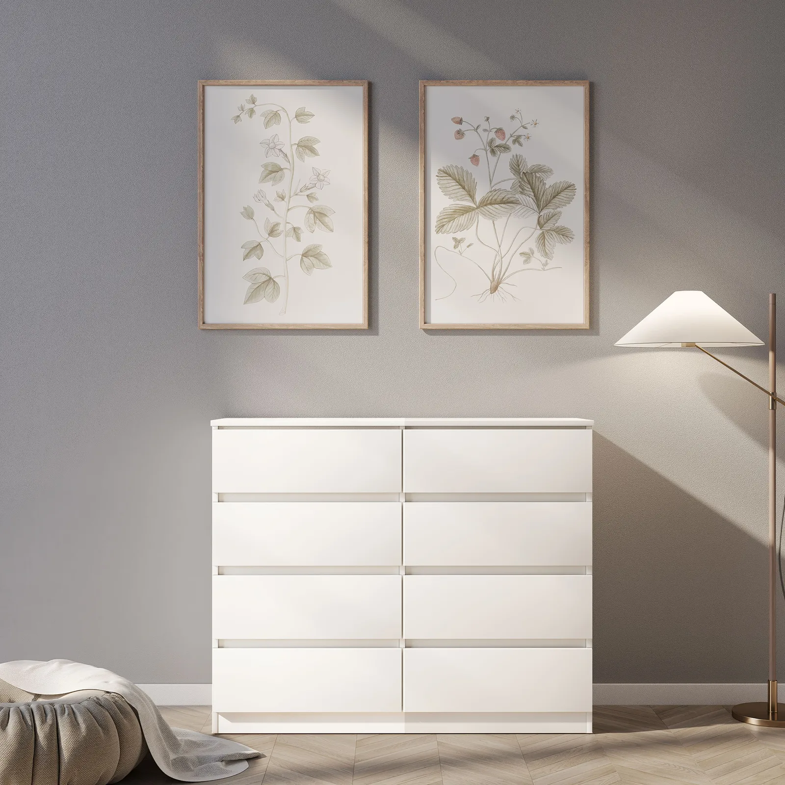 Seconique Malvern 8 Drawer Chest in White
