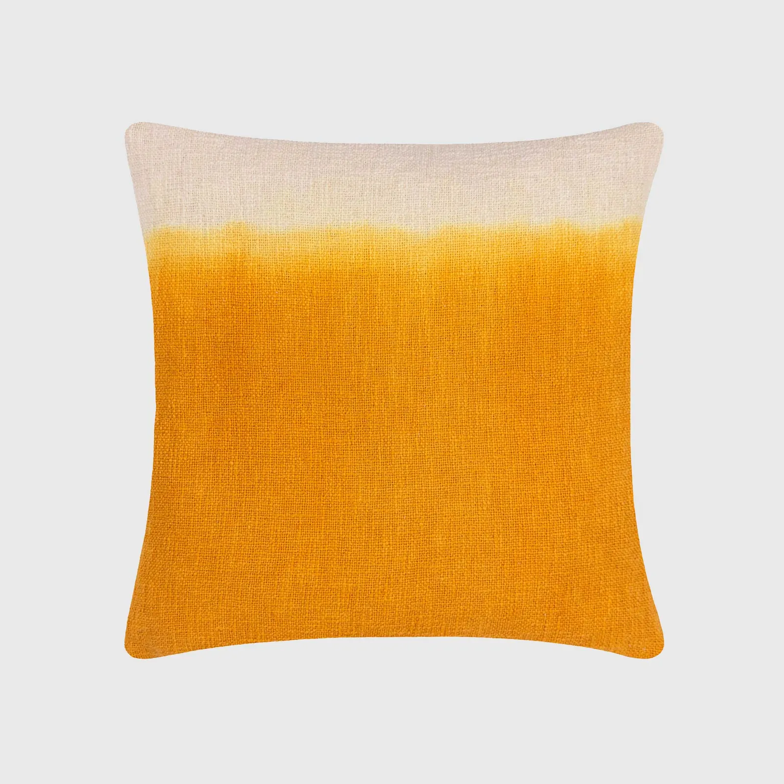 Ochre Ombre Cushion 50X50, Square, Yellow Cotton | Barker & Stonehouse